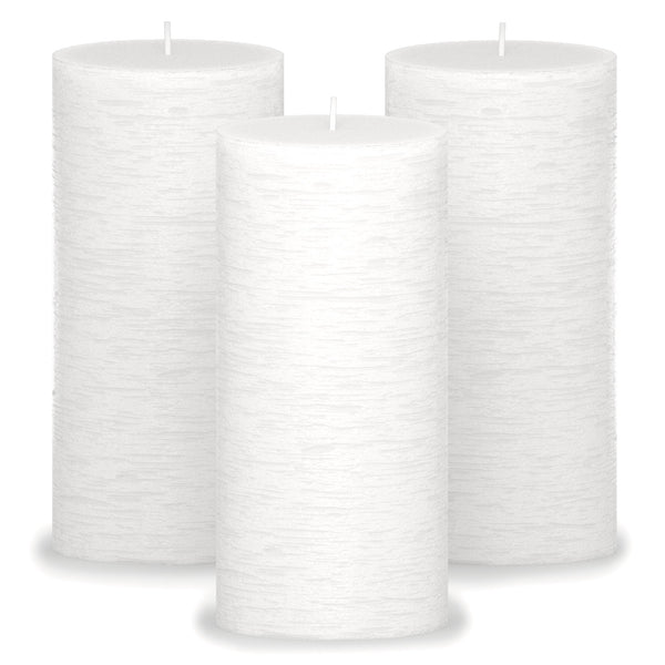 CANDWAX White Pillar Candles 6" - Set of 3pcs