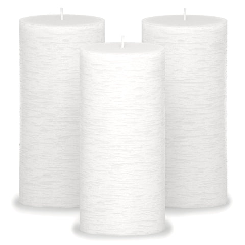 CANDWAX White Pillar Candles 6" - Set of 3pcs