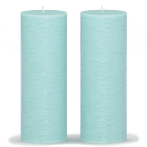 CANDWAX Light Turquoise Pillar Candles 8" - Set of 2pcs