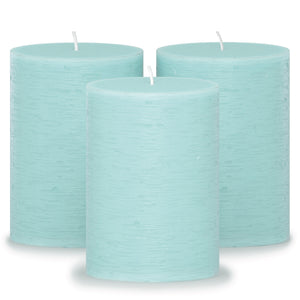 CANDWAX Light Turquoise Pillar Candles 3" - Set of 3pcs