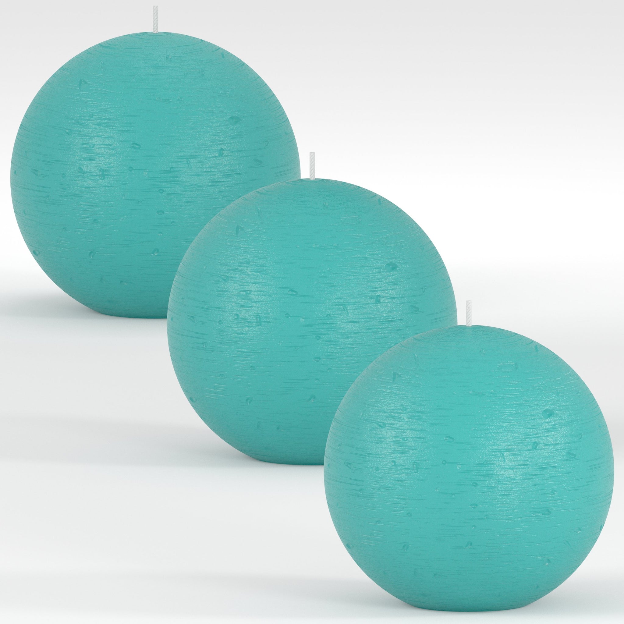 CANDWAX Turquoise Round Candles 3" - Set of 3 pcs