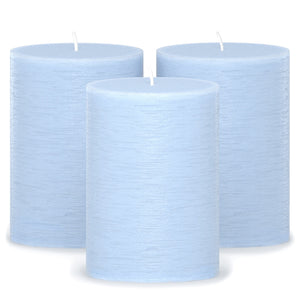 CANDWAX Baby Blue Pillar Candles 3" - Set of 3pcs