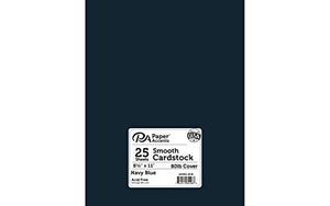 Cdstk Smooth 8.5x11 80lb 25pc Pk Navy Blue