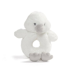Baby Toothpick Swan Rattle, 7.5 in