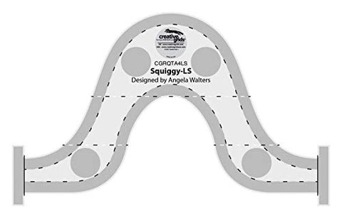 Creative Grids Non-Slip Low Shank Machine Quilting Ruler Template - Squiggy-LS - cgrQTA4LS