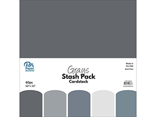 Paper Accents 40pc Stash Pack 12x12 Grays