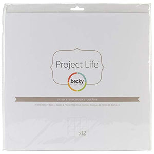 Becky Higgins 380004 Project Life Photo Pocket Page Protector-12 x Design A (12 Piece)