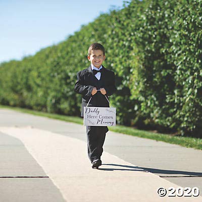 DADDY HERE COMES MOMMY RING BEARER SIGN