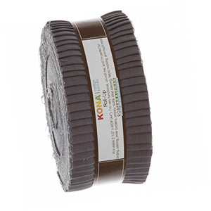 Roll Up Kona Solids Coal Color 40Pcs 2-1/2in Strips