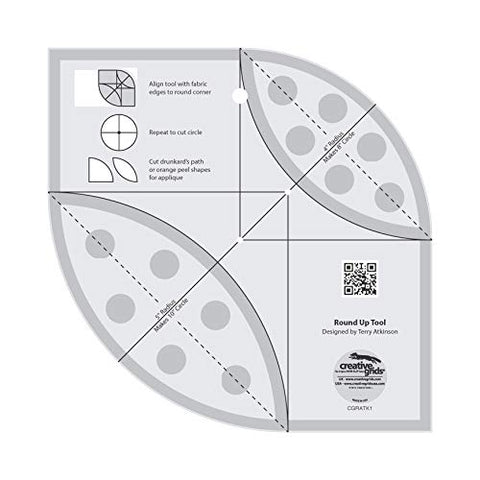 Creative Grids USA Creative Grids Round Up Tool and Quilting Ruler