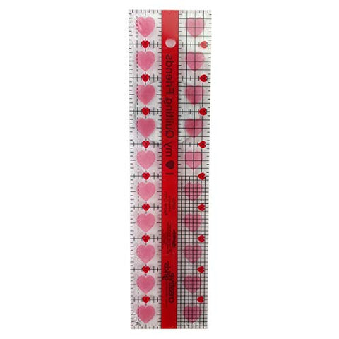 Creative Grids I Love My Quilt Friends Quilt Ruler 2-1/2in x 10in