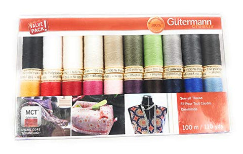 Gutermann Sew-all Thread 20 spools 20 Colors 100 meters Basics