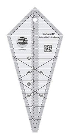 Creative Grids Starburst 30 Degree Triangle Quilt 9-1/2in Ruler