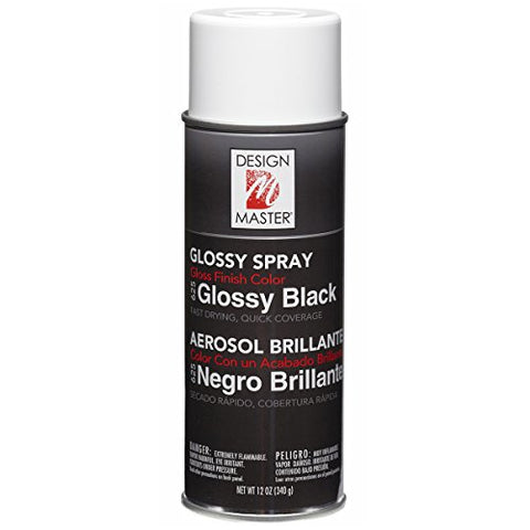 Design Master Glossy Spray Paint 12Oz-Glossy Black