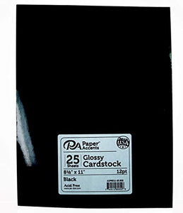 Paper Accents Cardstock 8 1/2 x 11 in. Glossy Black (25 sheets)
