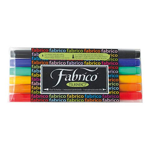Tuskineko Fabrico Dual-Tip Markers, Standard, 6-Pack (PF-6-10000)