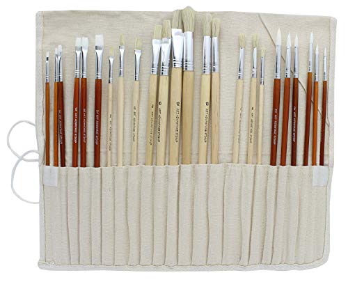 Art Advantage Oil and Acrylic Brush Set, 24-Piece