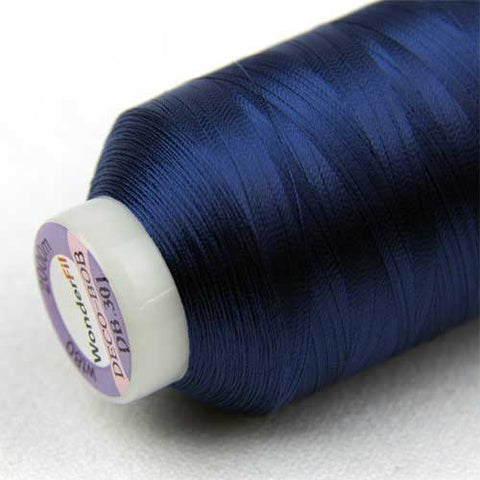 WonderFil Specialty Threads DecoBob Navy, 2-ply Cottonized Polyester, 80wt