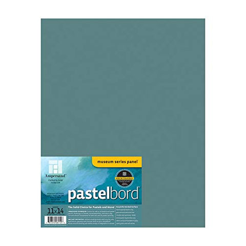 Ampersand Museum Series Pastelbord for Pastels, Charcoal, Pencils and Ink, Green, 1/8 Inch Depth, 11X14 Inch (PBG11)
