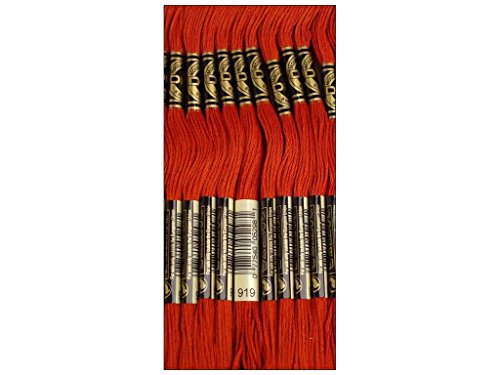 DMC Thread 6-Strand Embroidery Cotton 8.7 Yards Red Copper 117-919 (12-Pack)