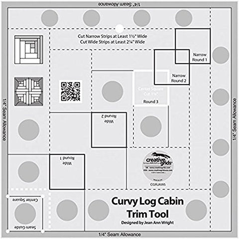 Creative Grids Curvy Log Cabin Trim Tool 8in Finished Blocks