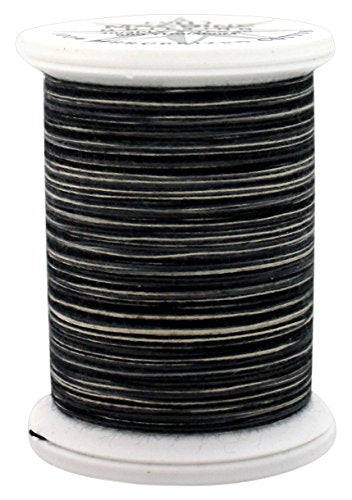 YLI 24450-05V 3-Ply 40wt T-40 Cotton Quilting Variegated Thread, 500 yd, White to Black