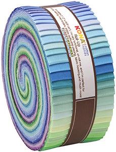 Robert Kaufman 2-1/2in Strips Roll Up Kona Solids Sunset Palette 43pcs