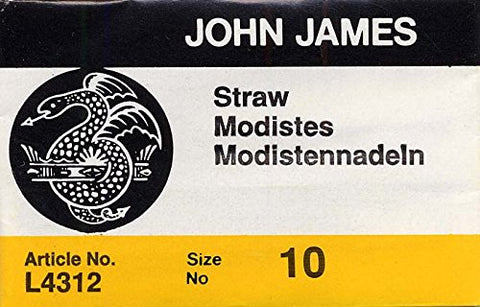 Colonial Needle Co John James Milliners / Straw Uncarded Needles Size 10 25ct