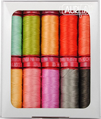 Aurifil USA Sunny Stitches Collection by Corey Yoder Cotton 12wt 10 Small Spools