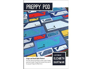 Preppy Pod Quilt Pattern by Elizabeth Hartman 75" x 72" or 45" x 48" Whale Quilt