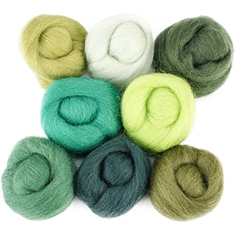 Wistyria Editions Wool Roving 12in .25oz 8/Pkg-Jungle