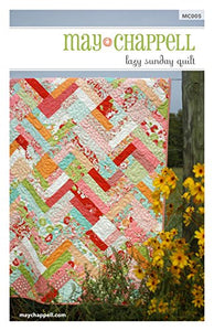 Lazy Sunday Quilt, Quilt Pattern, Fat Quarter and Layer Cake Friendly, 5 Finished Size Options