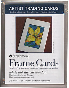 Strathmore ST105-912 3.5 in. x 4.875 in. White Die Cut Window Artist Trading Card Frame Cards