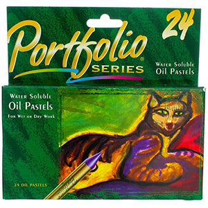24 Assorted Colors, Water Soluble Portfolio Series Oil Pastels