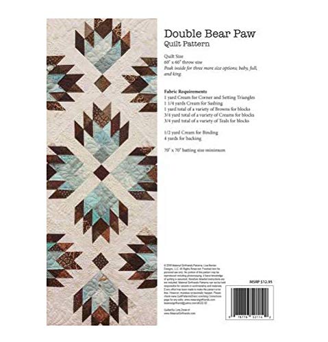 Material Girlfriends Quilt Pattern - Double Bear Paw (Includes Instructions for Four Project Sizes)