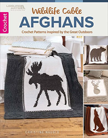 Leisure Arts Wildlife Cable Afghans Crochet Bk