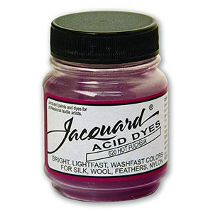 Jacquard Acid Dye for Wool, Silk and Other Protein Fibers, 1/2 Ounce Jar, Concentrated Powder, Hot Fuchsia 620