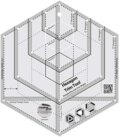 Creative Grids USA Creative Grids Hexagon Trim Tool Quilt Ruler