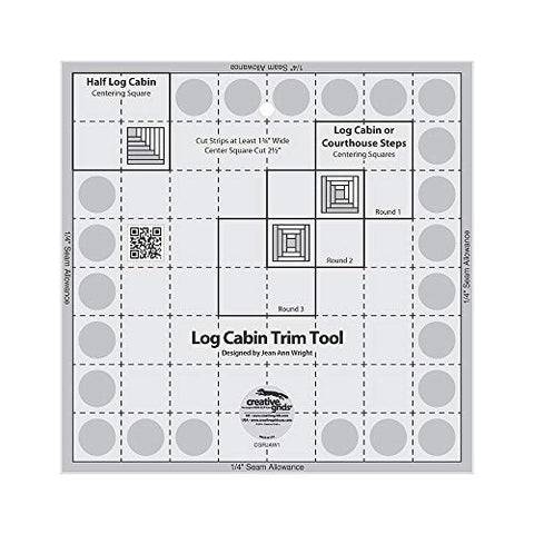 Creative Grids Log Cabin Trim Tool for 8in Finished Blocks Quilt Ruler