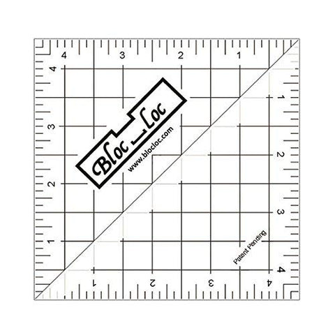 Bloc Loc Half Square Acrylic Triangle Ruler, HST- 4.5x4.5 Inches