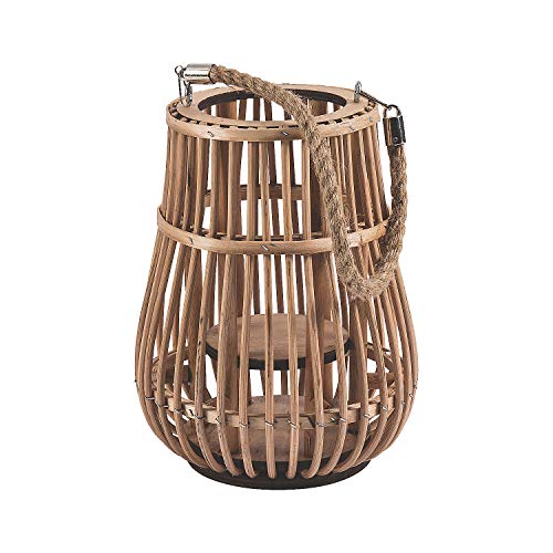 RATTAN NATURAL LANTERN W/ HANDLE