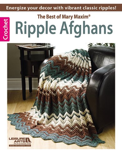 Leisure Arts Mary Maxim Ripple Afghans Crochet Bk