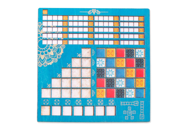 Set of 4 wooden player boards for Azul