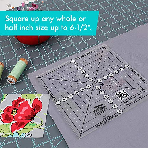 Creative Grids 6-1/2in Square It Up or Fussy Cut Square Quilt Ruler