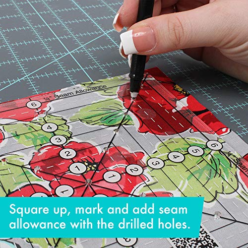 Creative Grids 6-1/2in Square It Up or Fussy Cut Square Quilt Ruler