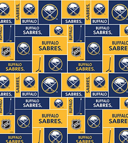 Buffalo Sabres Cotton Fabric W/Classic Geometric Design-Sold by The Yard