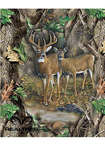 Sykel Enterprises Forest Real Tree Deer Quilt Panel 36 x 44in