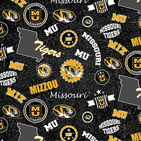 University of Missouri Mizzou Tigers Cotton Fabric with Home State Design-Sold by The Full Yard