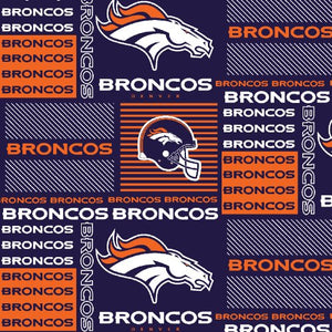 NFL Denver Broncos Football 60" Wide Licensed Cotton Block Print Fabric
