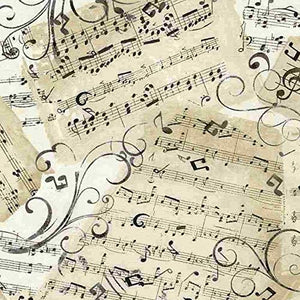 Timeless Treasures Natural Music Sheets